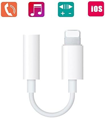 to 3.5 mm Headphone Jack Adapter, Connector for iPhone X/ iPhone 8/ 8 plus/ iPhone 7/ 7 plus/ iPod Touch/ iPad, Support for Music Control &amp; Calling Function (Supports iOS 10.3 or Later)