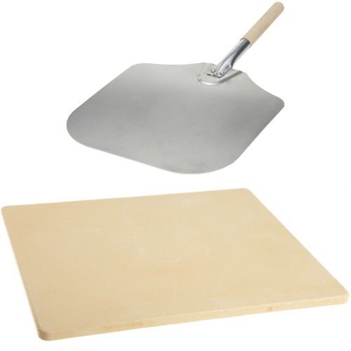 Kitchen Supply Pizza Peel & Old Stone Oven Stone Bundle