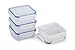 4 Square Food Storage Containers with 3 Divisions, by Popit!