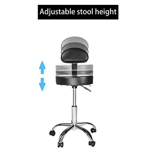 Gotian Chair Workstation Hydraulic Lift Round Stool Beauty Chair Treatment for Beauty Salons, Coffee, PC Gaming Desk, Study Desk, Home Office Coffee Tea Table Black