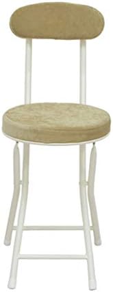 Thickened Folding Chair Portable Foldable Bar Stool Backs Kitchen Home Furniture,Round oft Seat With Backrest Removable and washable，3 Colors