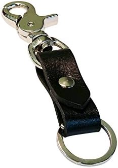 Leather Keychain for Men and Women Stainless Steel Keychain, Leather car keychain for Home, Travel | Detachable, Heavy-Duty Fixture | Belt Attachment … (Black)