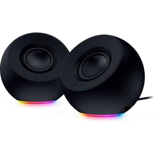 Razer Mako X - RGB Desktop Speakers - 2.75” Full-Range Drivers - Passive Radiators - Chroma RGB Underglow - 7.1 Surround Sound | Black