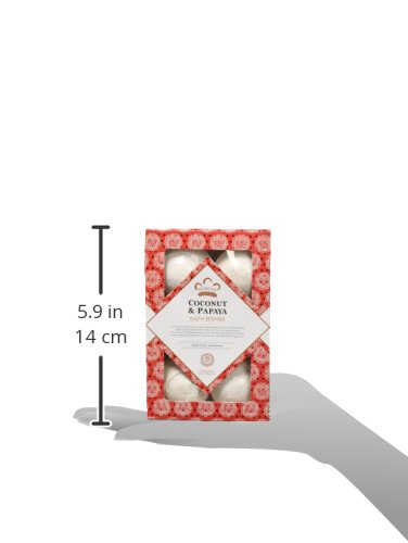 Nubian Heritage Coconut & Papaya Bubble Bath Bomb, 6 Count