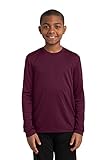 Sport-Tek Youth Long Sleeve PosiCharge Competitor Tee. YST350LS Maroon L