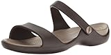 crocs Women's Cleo V Flat Sandal, Espresso/Mushroom, 8 M US