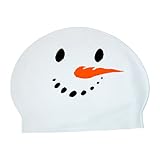 Smiling Snow Man Novelty Latex Swim Cap