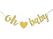 Qibote Large Gold Glitter Oh Baby Banner for Baby Shower Party Decorations