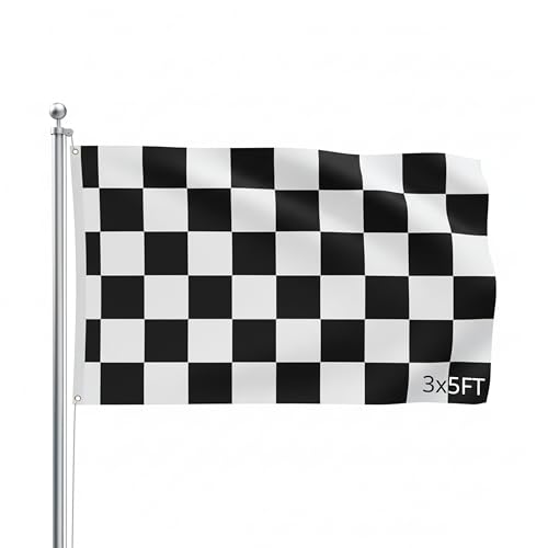 Outdoor Flag - Large 3' x 5', Weather-Resistant Polyester Checkered - Racing — image 1