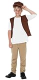 Smiffys Kids Victorian Urchin Kit, Vest and Cap, Brown, One Size, 21912