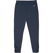 New Balance Little Girls' Performance Tights, Gray, 4