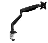 Mount-It! Single Monitor Arm Desk Mount | Gas Spring Monitor Arm | Full Motion Articulating Height Adjustable | Fits 21 22 23 24 27 30 32 Inch VESA Compatible Computer Screen | Clamp and Grommet Base