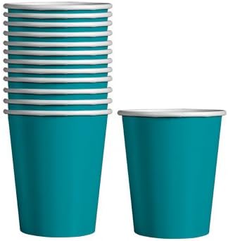 Party Color Paper Cups Teal 9oz 24 Count