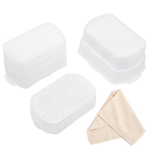 waka Bounce Dome Diffuser, [3 Pack] Camera Bounce Dome Flash Diffusers for Canon 430EX I/II/III, 580EX I/II, 600EX Speedlight + Microfiber Cleaning Cloth - Thumbnail 6
