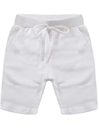 HAXICO Toddler Baby Boys Summer Knee Length Solid Cotton Candy Sport Shorts Kids Harem Pants White, 110?4T?