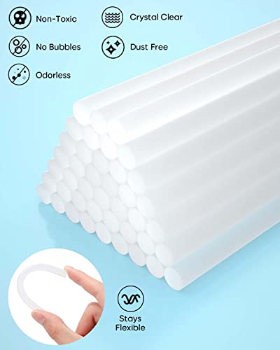 SHALL Mini Hot Glue Sticks, 7mm x 200mm, Pack of 100 Transparent Hot Glue Gun Sticks, Versatile for Kids and Adults DIY Making