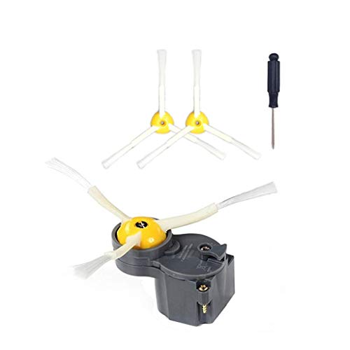 TLT Retail Replacement Parts for iRobot Roomba 500 600 700 800 Vacuum Cleaner - 1 Side Brush Motor Module, 3 Side Brush, 1 Screwdriver Accessories