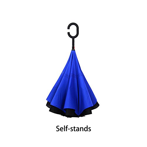 NewSight Reverse/Inverted Double-Layer Waterproof Straight Umbrellas, Self-Standing & C-Shape Handle & Carrying Bag for Free Hands, Inside-Out Folding for Car Users Sports & Outdoors, Fan Shop, Sports Equipment, Golf Equipment, Golf Umbrellas