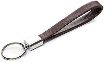 EDINSY Paracord PU Leather Key Ring Gift Keychains for Men and Women Brown