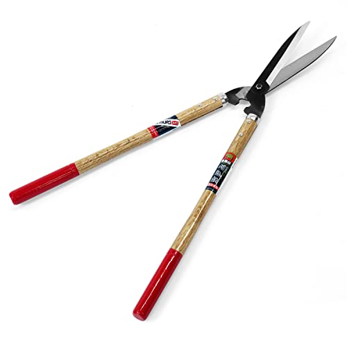 Kimura Samurai Garden Shears, [Made in Japan], Premium Hedge Shears with Lightweight Japanese Oak Handles, Sharp Japanese SK Hi-Carbon Blades, Shears for Gardening, Topiary, Short Handle - 700mm