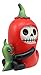 Ebros Furrybones Chilito Hot Red Chili Pepper Figurine Small 3.25 Inch Furry Bones Skeleton Monster Collectible Decor Statue Gothic DOD Mexican Spice Jalapeno Themed Decorative Sculpture