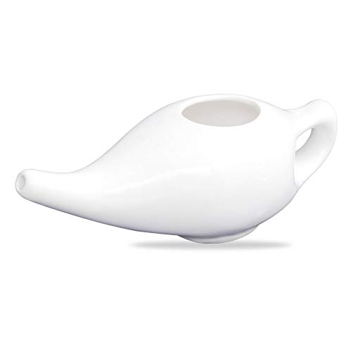 Qimacplus Leak Proof Durable Ceramic Neti Pot Comfortable Grip | Microwave and Dishwasher Friendly Natural Treatment for…