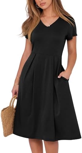 black a line dress amazon Amazon.com: Women's A-line Midi Long Dress (2X-Large, Black) : Clothing,  Shoes & Jewelry