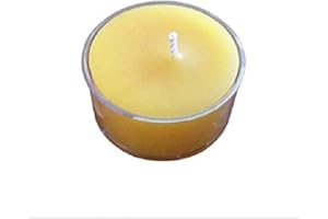 Handmade 100% Organic Beeswax Clear Cup Tea Light Candles (100)