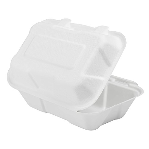 Karat Earth KE-BHC96-1C 9" x 6" Bagasse Hinged Clamshell Container (Pack of 200)