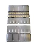Whiskey Painters 24 Color, Lightweight, Enamel Coated, Travel Friendly, Artist Palette - Holds Half and Full Pans