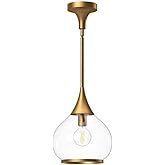 Alora Mood Hazel 10" Pendant Light | Aged Gold Finish | Clear Glass Shade | Modern Classic Pendant Light | Made of Steel and 