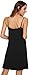 GYS Women's Bamboo Viscose Full Slips for Under Dresses Soft Adjustable Spaghetti Straps Cami Slip Dress, Black, Small