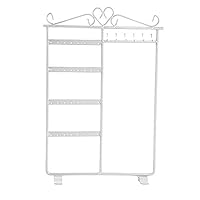 Lx10tqy Earrings Necklace Display Holder Wall Hanging Rack Metal Stand Home Mall Jewelry Chain Large Storage Organizer Bracket - White