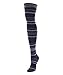 MeMoi Lulea Striped Sweater Tights - Fun Winter Legwear for Women Black MF6 116 Small/Medium