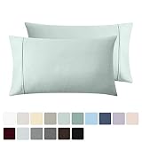 California Design Den 400 Thread Count 100% Cotton Pillow Cases, Mod Spa Standard Pillowcase Set of 2, Long - Staple Combed Pure Natural Cotton Pillowcase, Soft & Silky Sateen Weave
