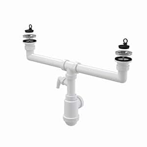 Sifón para fregadero con conector doble en lavavajillas o ...