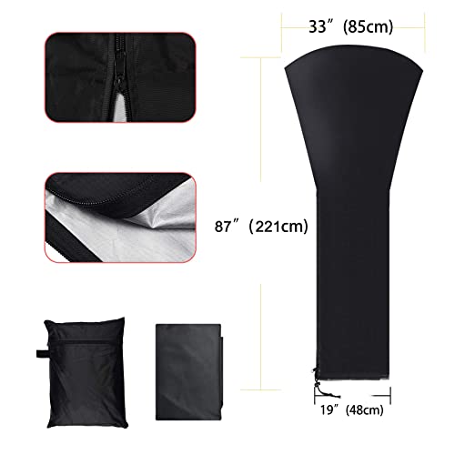 Gas Patio Heater Cover with Zipper, Standing Propane Heater Covers for