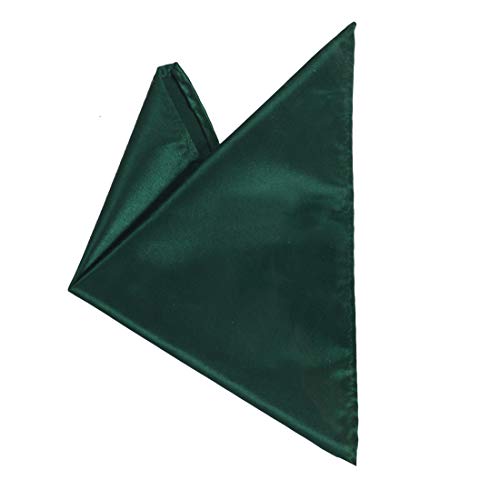 Green Cravat Tie For Men Ascot Pocket Square 53" Satin Solid Extra Long Self Smart Ascot Scarf Pocket Square Dan Smith C.C.AQ.H.015 Dark Green - Thumbnail 3
