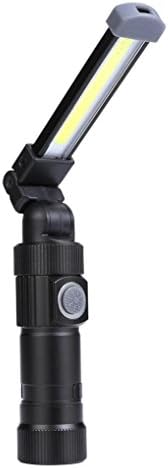 Yeefant COB+LED Portable Non Slip Rechargeable Magnetic Torch Flexible Inspection Lamp Cordless Worklight,Built-in Rechargeable Battery, 0.38x0.12 Ft