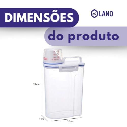 Kit 3 Unids Potes Herméticos 2,5 Litros Organizador Para Cozinha e Lavanderia