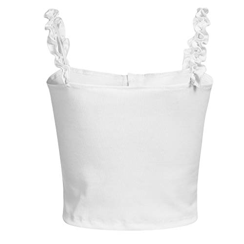 image for iYBUIA Womens Sexy Button Tank Top Vest Off Shoulder Halter Blouse T-S