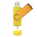 AreTop Dual Flash Drive 8GB OTG USB2.0 Flash Drive Disk Memory Stick Thumb Drives Pen Drive for Computers and Android Devices (Smartphones Tablets PC Samsung Galaxy, Note, LG, Lumia, etc. Yellow