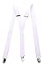 JINIU Mens Suspenders Elastic Braces Y-Shape With Strong Clips Heavy Duty 1 Inch Wide Solid White
