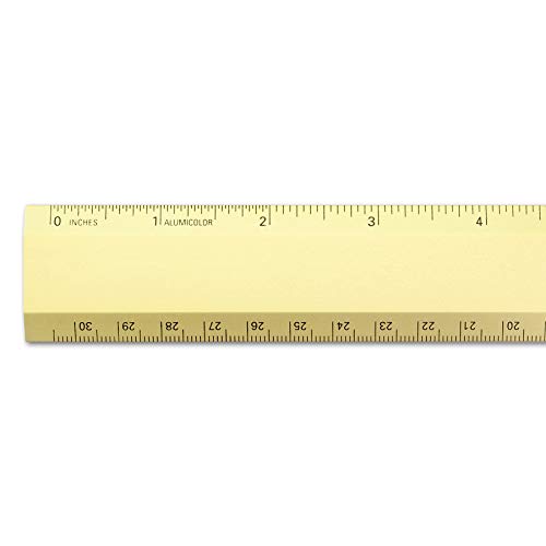 Alumicolor 1112-2 Aluminum Desk Ruler, 12IN, Gold
