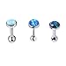 Set Of 2 Opalite Tragus Stud Earrings Cartilage Earrings Piercing Barbell In 4mm Or 5mm … (3MM(White+Blue+Green)) …