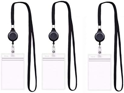 Premium Front's Black Lanyard With ID Card (Pack of 3)