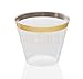 Gold Plastic Clear Cups | 9 oz. 50 Pack | Disposable Party Cups with Gold Rim | Fancy Wedding Tumblers | Elegant Party Supplies & Decorations | Old Fashioned Tumblers [Drinket Collection]
