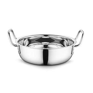 Profusion Stainless Steel Kadhai/Karahi- (Silver, 1 PC- Capacity- 2 Litre)