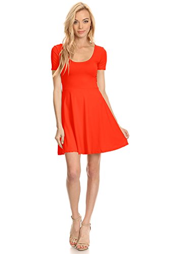 Womens casual short sleeve cap sleeve fit and flare a l…