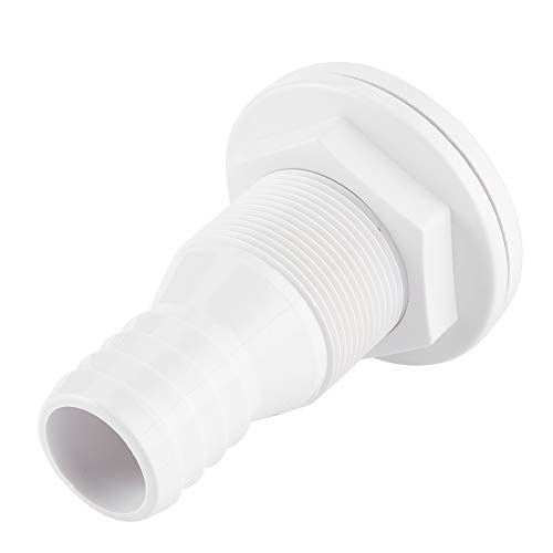 Thru-Hull Connector 1‑1/4in Thru Hull Fitting White Plastic Hose Connector Accessory for Marine Boat